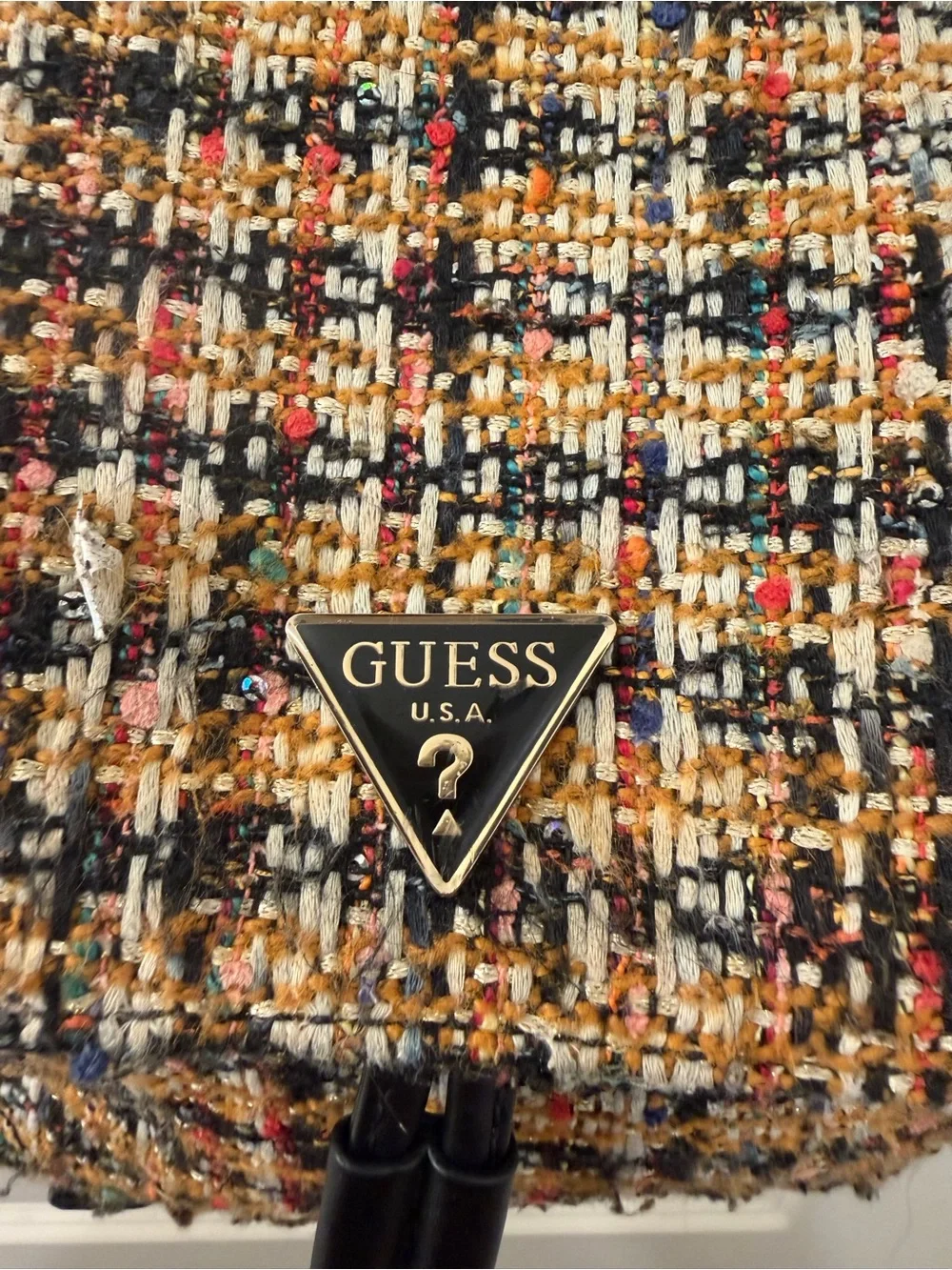 GUESS Cessily Multicolor Tweed Mini Backpack